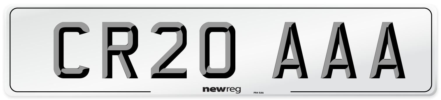 CR20 AAA Number Plate from New Reg